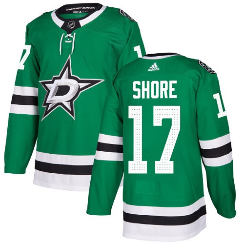 Adidas Men Dallas Stars 17 Devin Shore Green Home Authentic Stitched NHL Jersey